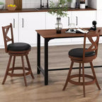 Costway Lot de 2 tabourets de bar pivotants classiques hauteur comptoir pour cuisine et pub