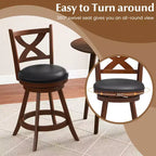 Costway Lot de 2 tabourets de bar pivotants classiques hauteur comptoir pour cuisine et pub