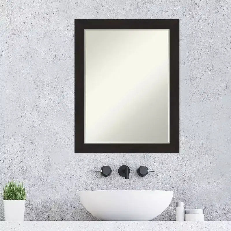 Miroir Mural de Salle de Bain Amanti Art Furniture Espresso Narrow Petite Bevel