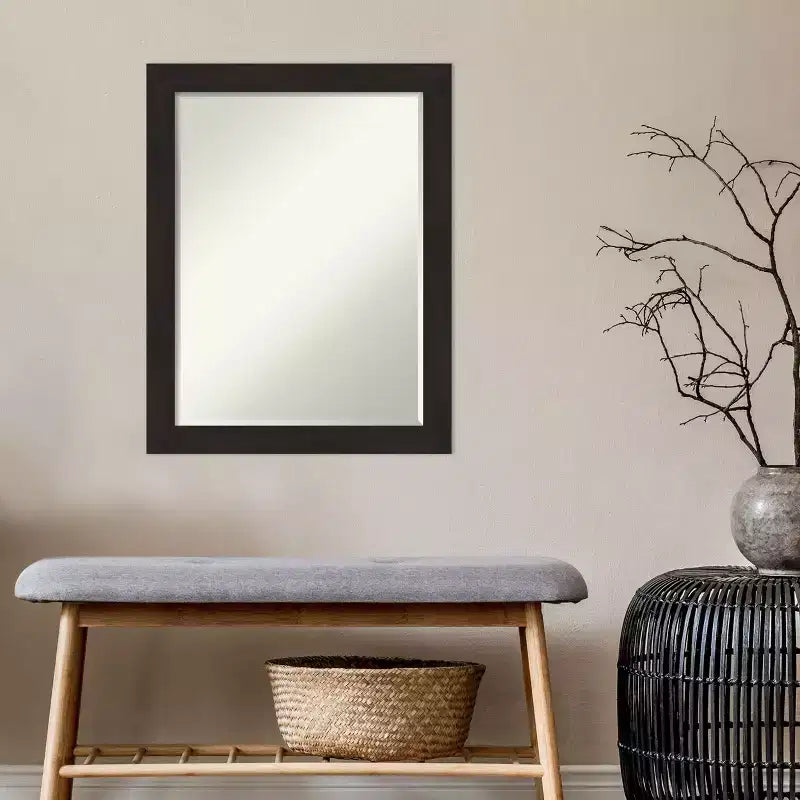 Miroir Mural de Salle de Bain Amanti Art Furniture Espresso Narrow Petite Bevel