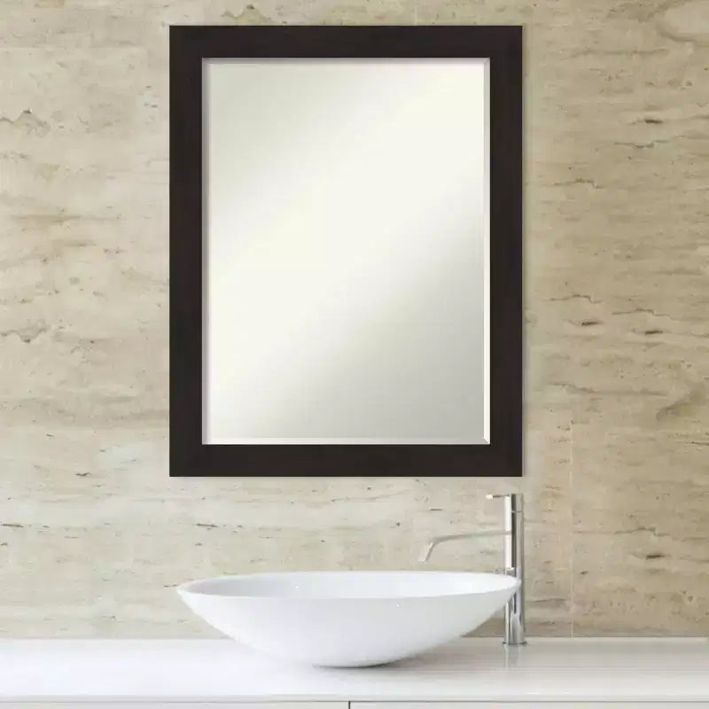 Miroir Mural de Salle de Bain Amanti Art Furniture Espresso Narrow Petite Bevel