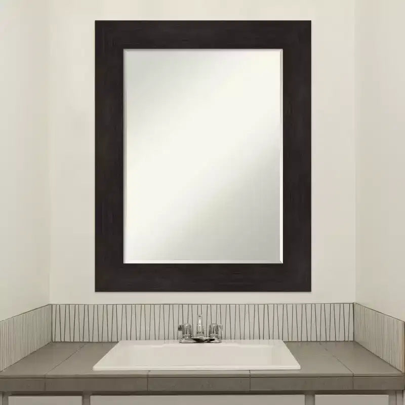 Miroir Mural de Salle de Bain Amanti Art Furniture Espresso Narrow Petite Bevel