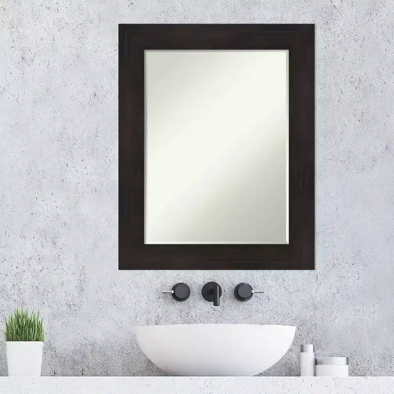 Miroir Mural de Salle de Bain Amanti Art Furniture Espresso Narrow Petite Bevel