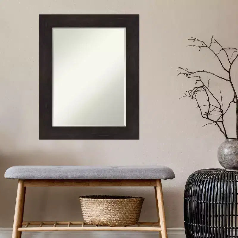 Miroir Mural de Salle de Bain Amanti Art Furniture Espresso Narrow Petite Bevel
