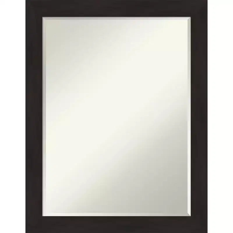 Amanti Art Furniture Espresso Narrow Petite Bevel Bathroom Wall Mirror