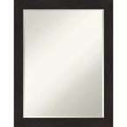 Amanti Art Furniture Espresso Narrow Petite Bevel Bathroom Wall Mirror
