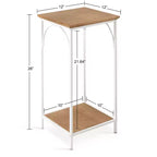Table d'appoint carrée Anthea en MDF Kate and Laurel, 12x12x26, marron rustique et blanc