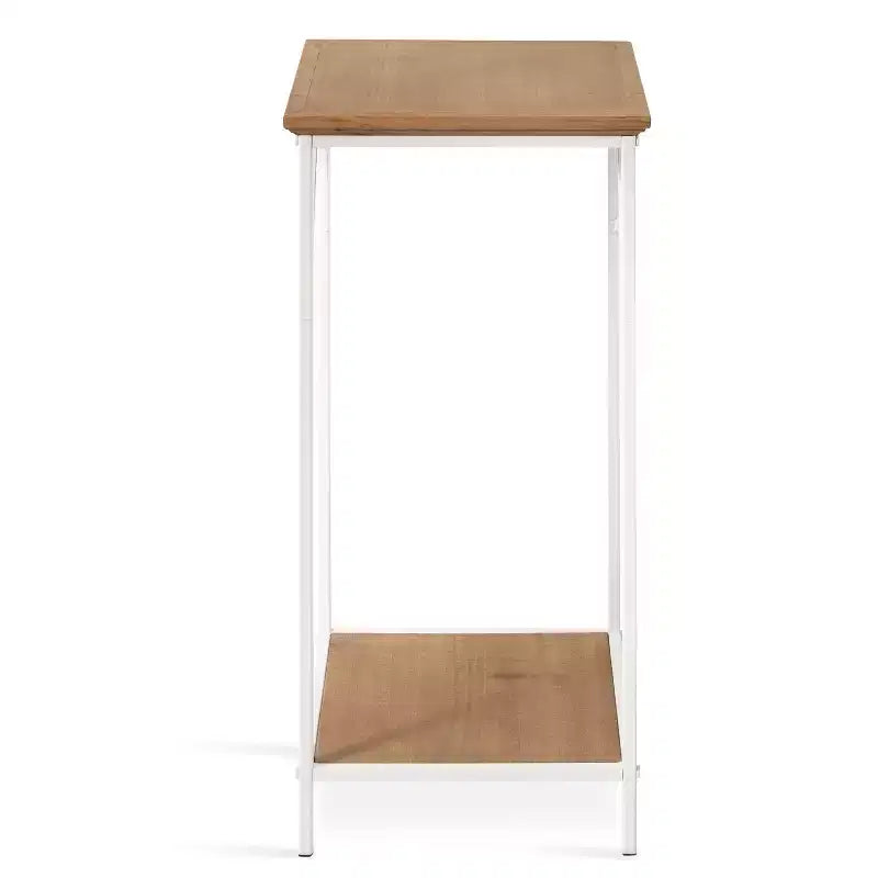 Table d'appoint carrée Anthea en MDF Kate and Laurel, 12x12x26, marron rustique et blanc