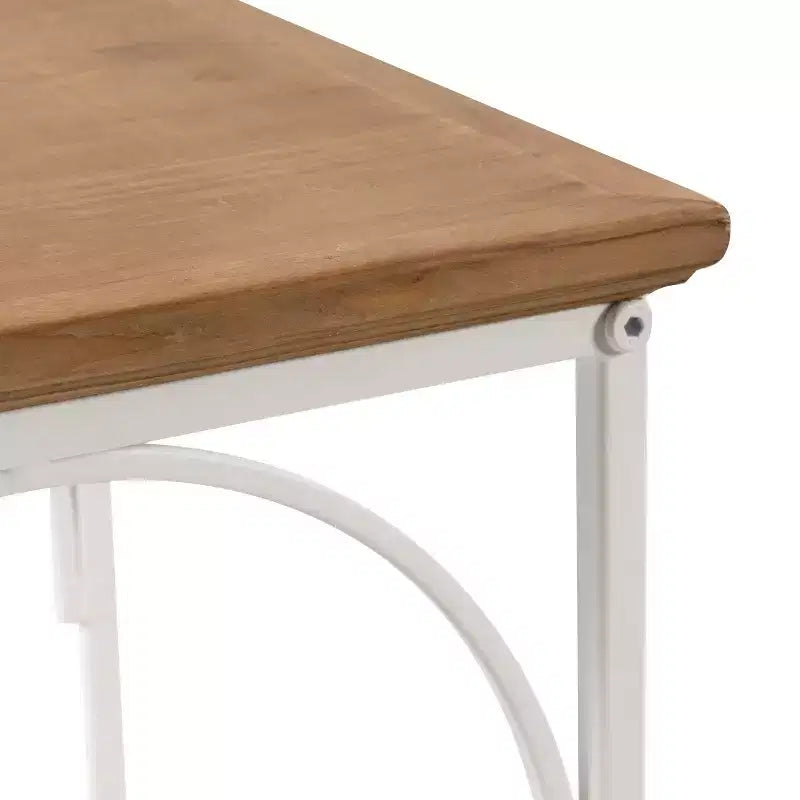 Table d'appoint carrée Anthea en MDF Kate and Laurel, 12x12x26, marron rustique et blanc