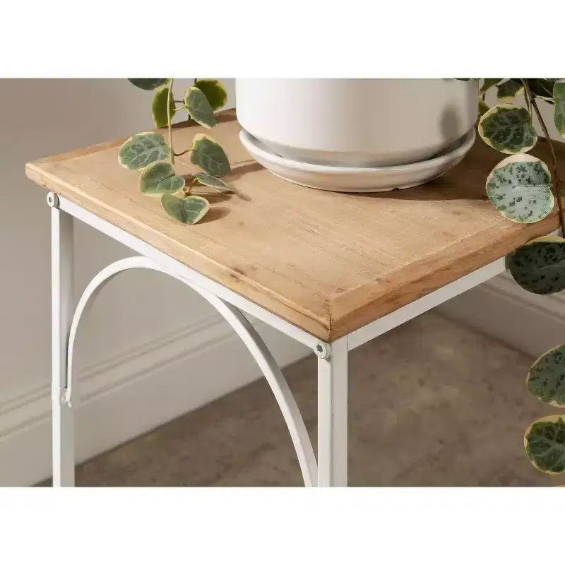 Table d'appoint carrée Anthea en MDF Kate and Laurel, 12x12x26, marron rustique et blanc