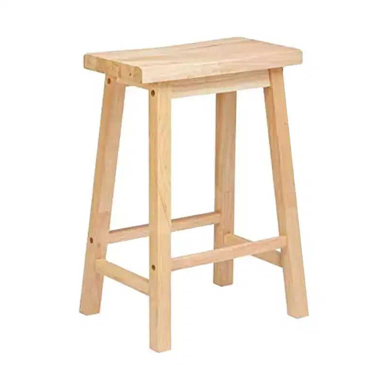 Tabouret de bar/comptoir de cuisine classique PJ Wood avec assise sans dossier et 4 pieds carrés, pour les maisons, les salles à manger et les bars, naturel (paquet de 4)