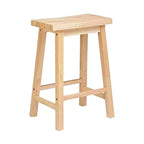 Tabouret de bar/comptoir de cuisine classique PJ Wood avec assise sans dossier et 4 pieds carrés, pour les maisons, les salles à manger et les bars, naturel (paquet de 4)