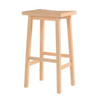 Tabouret de bar/comptoir de cuisine classique PJ Wood avec assise sans dossier et 4 pieds carrés, pour les maisons, les salles à manger et les bars, naturel (paquet de 4)