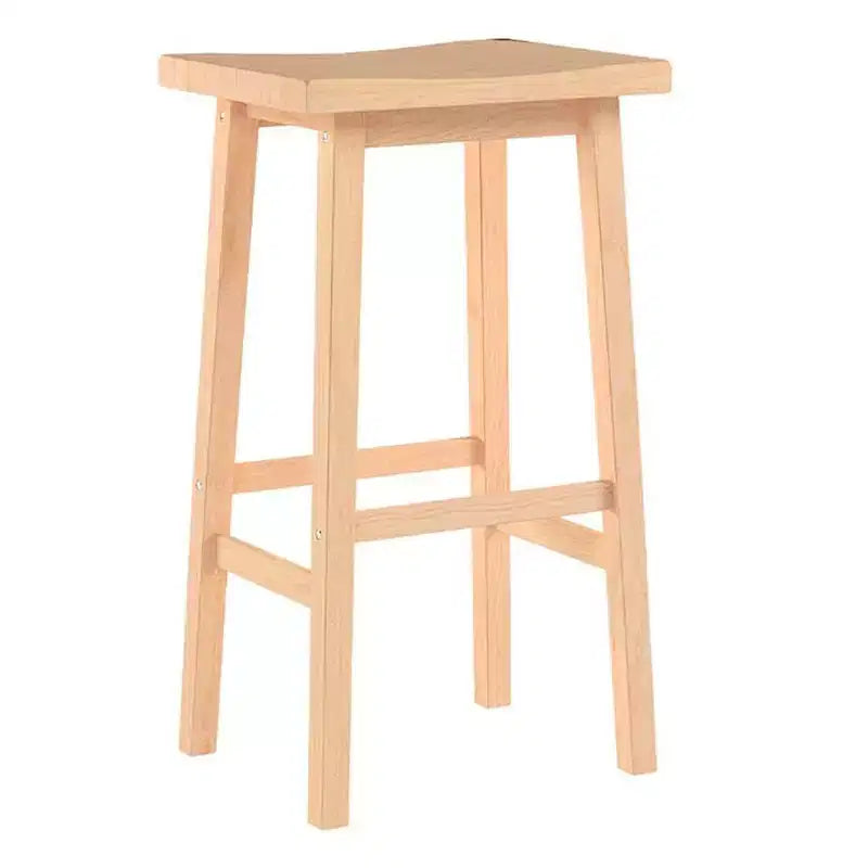 Tabouret de bar/comptoir de cuisine classique PJ Wood avec assise sans dossier et 4 pieds carrés, pour les maisons, les salles à manger et les bars, naturel (paquet de 4)