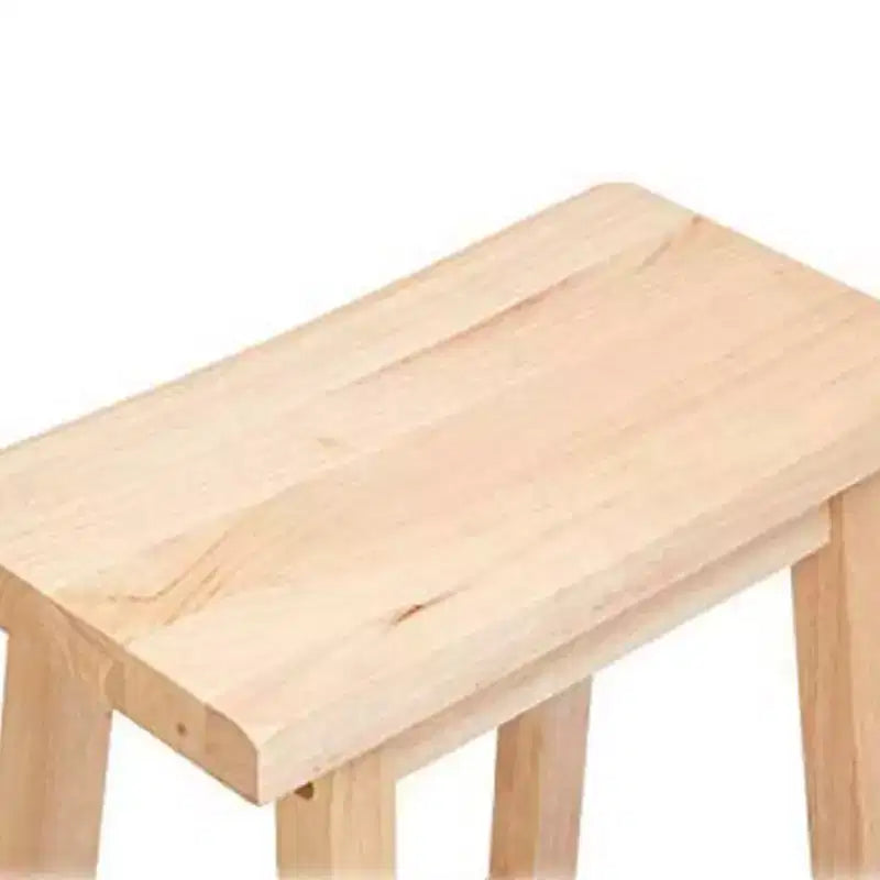 Tabouret de bar/comptoir de cuisine classique PJ Wood avec assise sans dossier et 4 pieds carrés, pour les maisons, les salles à manger et les bars, naturel (paquet de 4)
