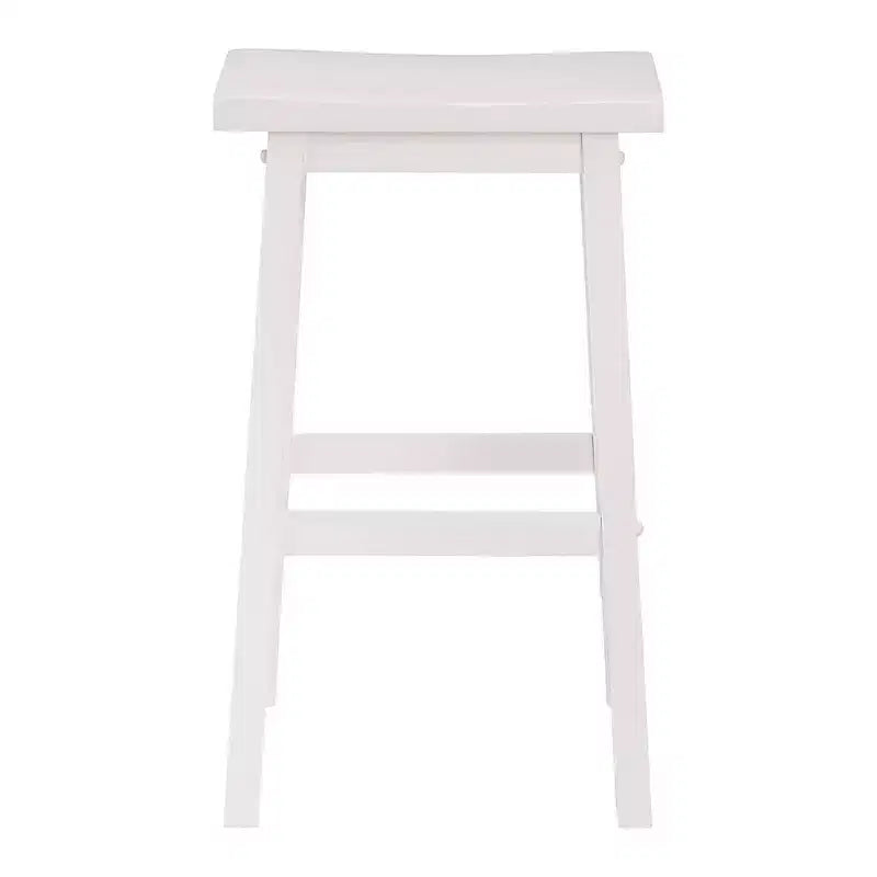Tabouret de bar/comptoir de cuisine classique PJ Wood avec assise de selle et 4 pieds carrés, 73,6 cm, sans dossier, pour maisons, salles à manger et bars, blanc (paquet de 4)