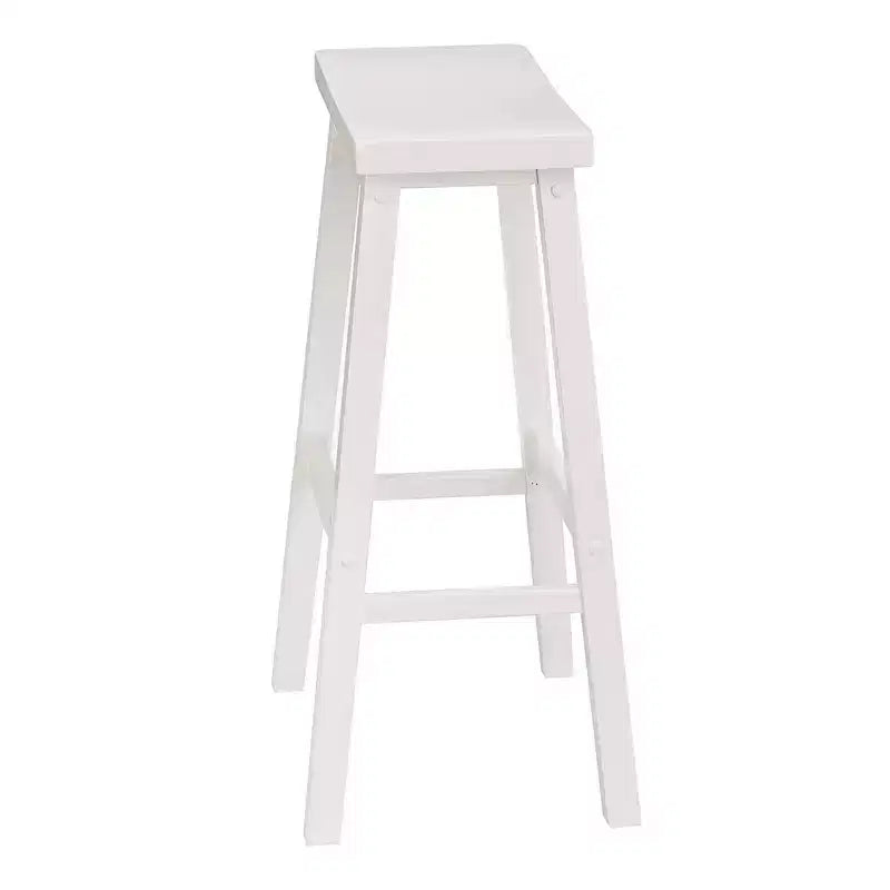 Tabouret de bar/comptoir de cuisine classique PJ Wood avec assise de selle et 4 pieds carrés, 73,6 cm, sans dossier, pour maisons, salles à manger et bars, blanc (paquet de 4)