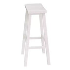 Tabouret de bar/comptoir de cuisine classique PJ Wood avec assise de selle et 4 pieds carrés, 73,6 cm, sans dossier, pour maisons, salles à manger et bars, blanc (paquet de 4)