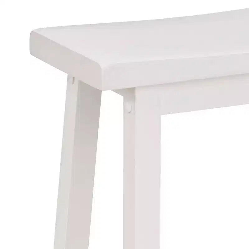 Tabouret de bar/comptoir de cuisine classique PJ Wood avec assise de selle et 4 pieds carrés, 73,6 cm, sans dossier, pour maisons, salles à manger et bars, blanc (paquet de 4)