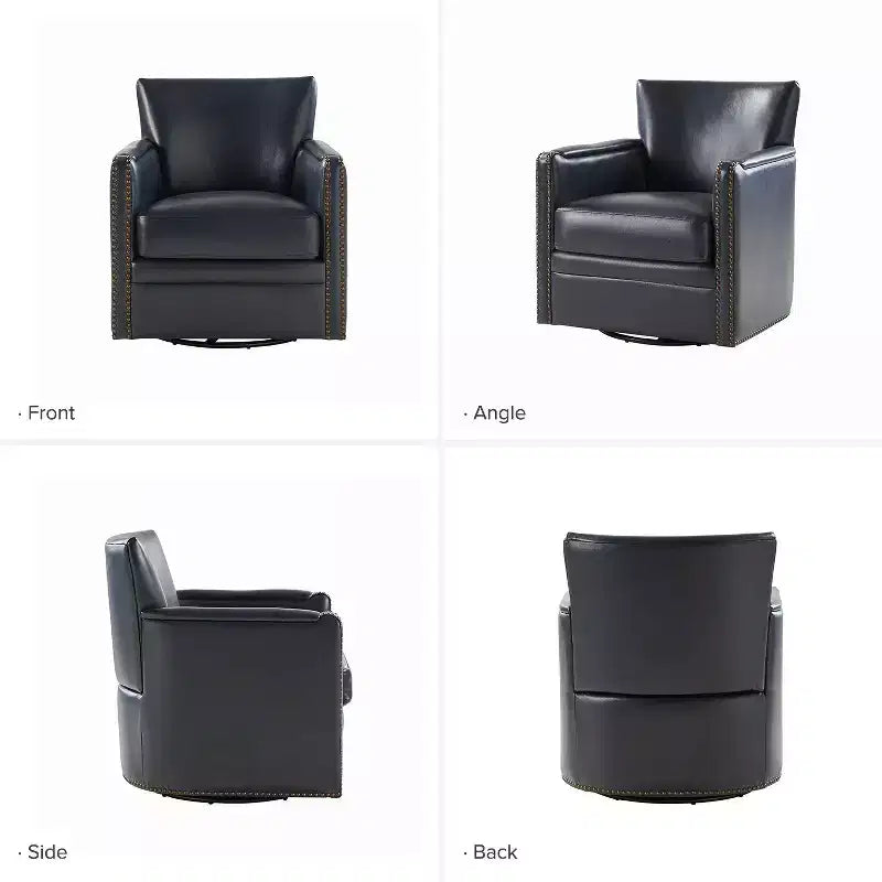 Fauteuil pivotant Gabino 29 large en cuir véritable, lot de 2 | ART OF LIVING DESIGNS