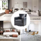 Fauteuil pivotant Gabino 29 large en cuir véritable, lot de 2 | ART OF LIVING DESIGNS