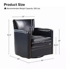 Fauteuil pivotant Gabino 29 large en cuir véritable, lot de 2 | ART OF LIVING DESIGNS