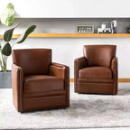 Fauteuil pivotant Gabino 29 large en cuir véritable, lot de 2 | ART OF LIVING DESIGNS