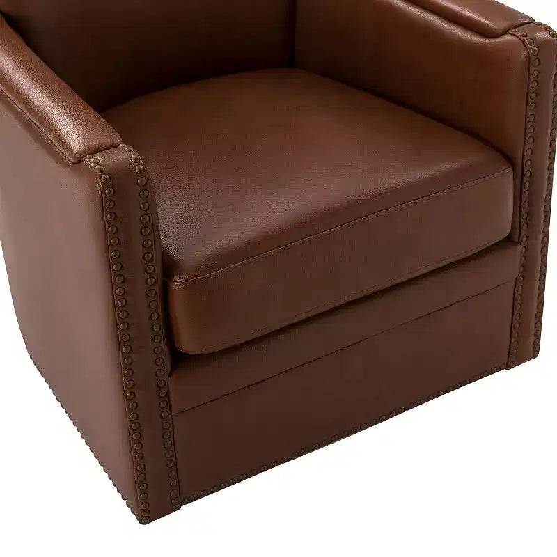 Fauteuil pivotant Gabino 29 large en cuir véritable, lot de 2 | ART OF LIVING DESIGNS