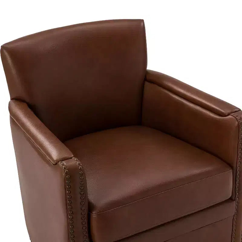 Fauteuil pivotant Gabino 29 large en cuir véritable, lot de 2 | ART OF LIVING DESIGNS