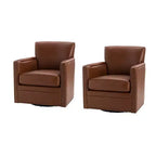 Fauteuil pivotant Gabino 29 large en cuir véritable, lot de 2 | ART OF LIVING DESIGNS