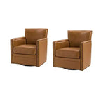 Fauteuil pivotant Gabino 29 large en cuir véritable, lot de 2 | ART OF LIVING DESIGNS
