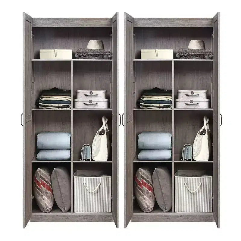 Lot de 2 armoires de rangement autoportantes à 7 étagères Hopkins Modern – Manhattan Comfort