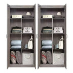 Lot de 2 armoires de rangement autoportantes à 7 étagères Hopkins Modern – Manhattan Comfort