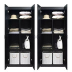 Lot de 2 armoires de rangement autoportantes à 7 étagères Hopkins Modern – Manhattan Comfort