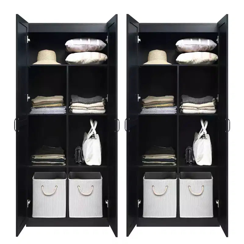 Lot de 2 armoires de rangement autoportantes à 7 étagères Hopkins Modern – Manhattan Comfort