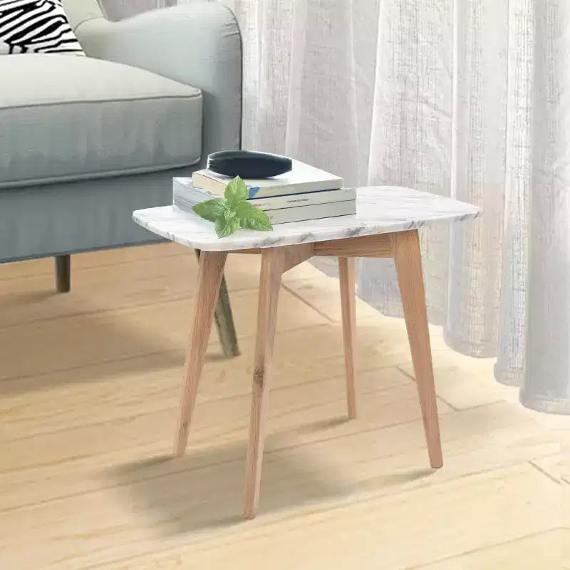 Table d'appoint rectangulaire en marbre noir italien Cima de la collection Bianco