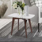 Table d'appoint rectangulaire en marbre noir italien Cima de la collection Bianco