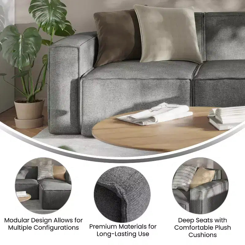 Fauteuil modulaire Emma et Oliver côté gauche avec accoudoir
