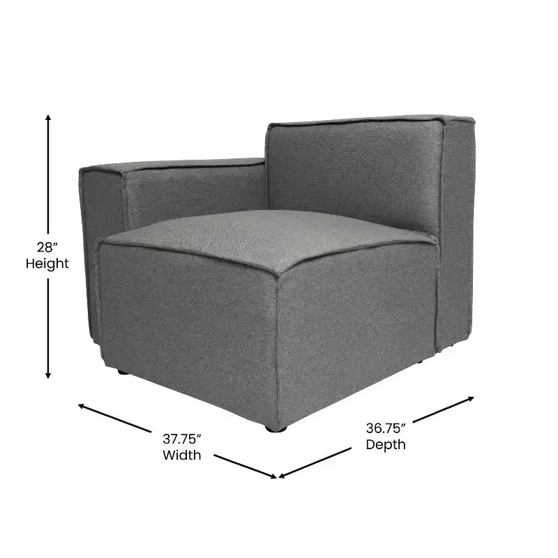 Fauteuil modulaire Emma et Oliver côté gauche avec accoudoir