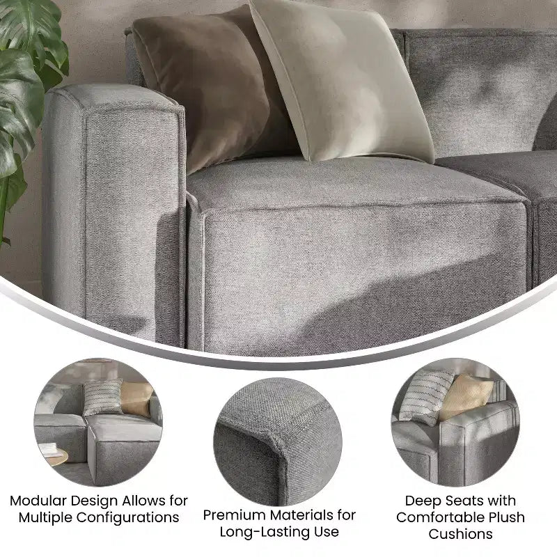 Fauteuil modulaire Emma et Oliver côté gauche avec accoudoir