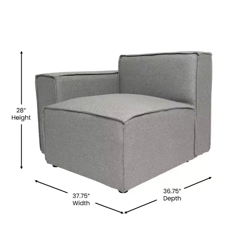 Fauteuil modulaire Emma et Oliver côté gauche avec accoudoir
