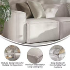 Fauteuil modulaire Emma et Oliver côté gauche avec accoudoir