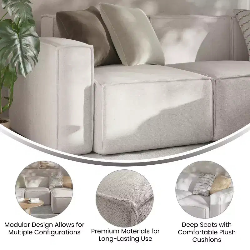 Fauteuil modulaire Emma et Oliver côté gauche avec accoudoir