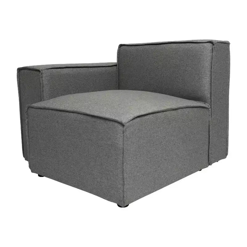 Emma and Oliver Modular Left Side Armchair with Arm Rest