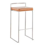 Lot de 2 tabourets de bar empilables Fuji cuir/acier - LumiSource