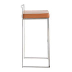Lot de 2 tabourets de bar empilables Fuji cuir/acier - LumiSource