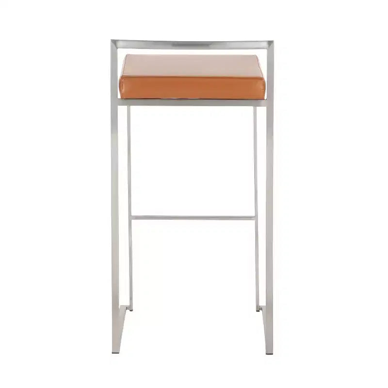 Lot de 2 tabourets de bar empilables Fuji cuir/acier - LumiSource
