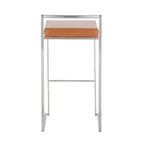 Lot de 2 tabourets de bar empilables Fuji cuir/acier - LumiSource