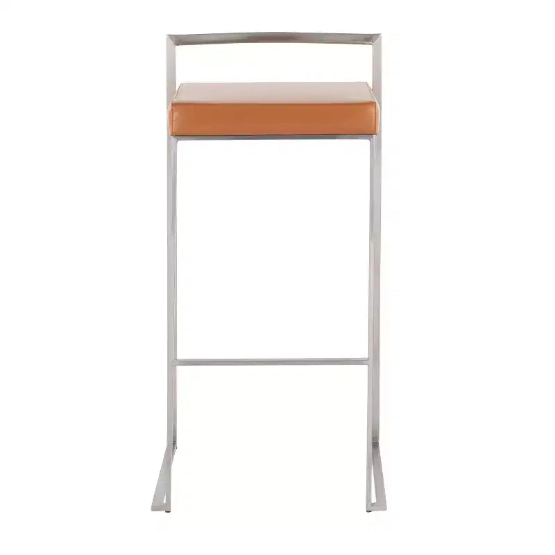 Lot de 2 tabourets de bar empilables Fuji cuir/acier - LumiSource