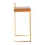 Lot de 2 tabourets de bar empilables Fuji cuir/acier - LumiSource